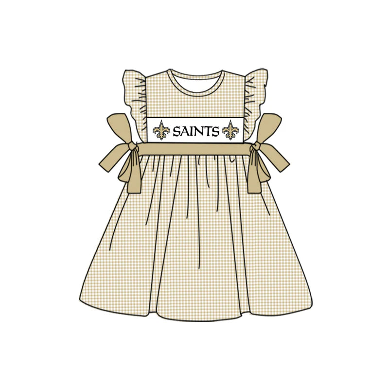 Gold Gingham Saints Dress