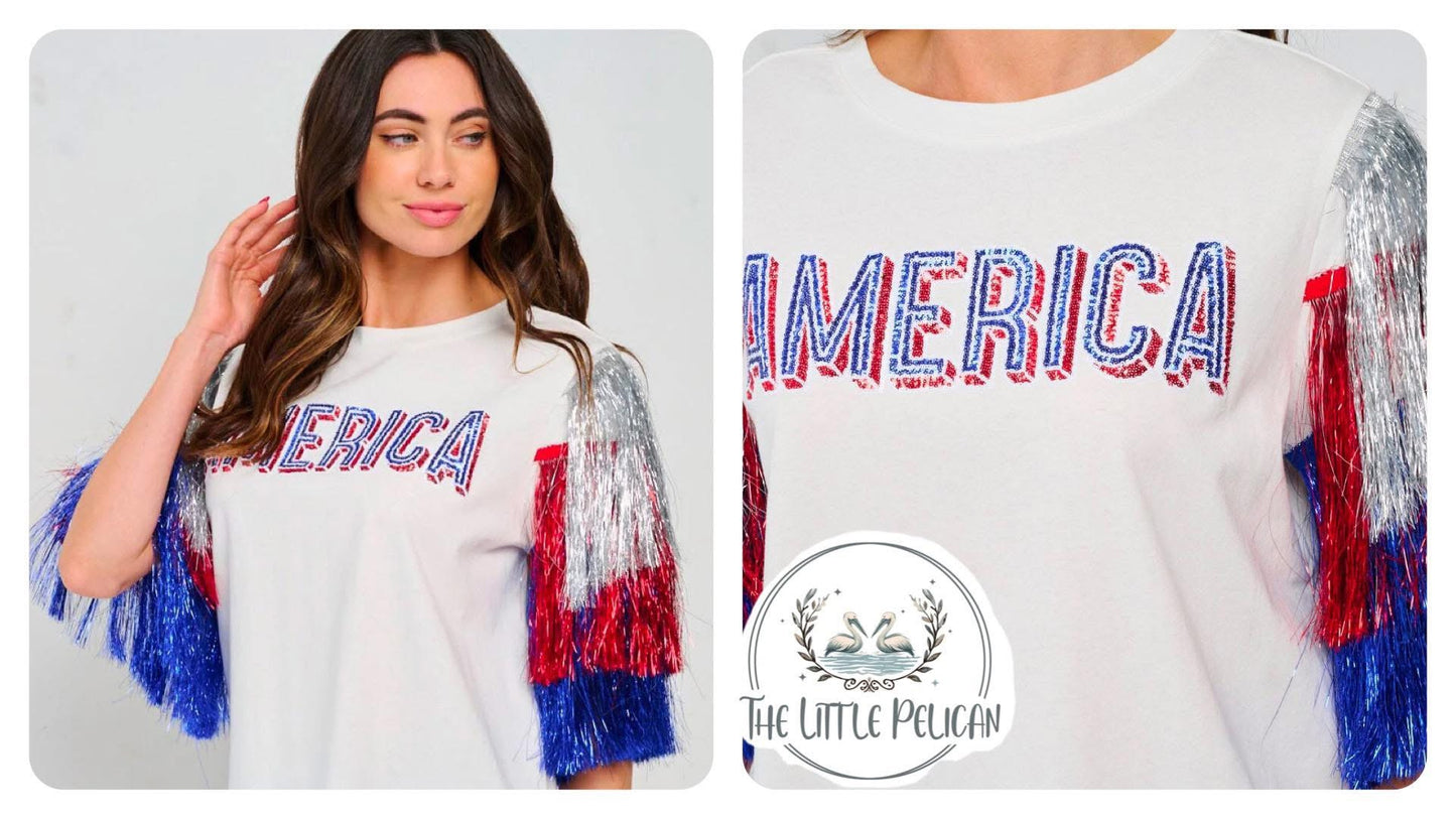Sequin & Fringe America Tee