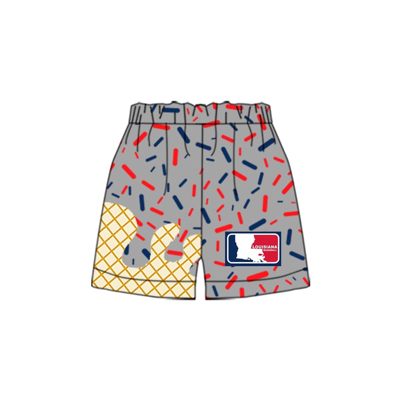 Boy’s Gray Louisiana Baseball Ice Cream Shorts