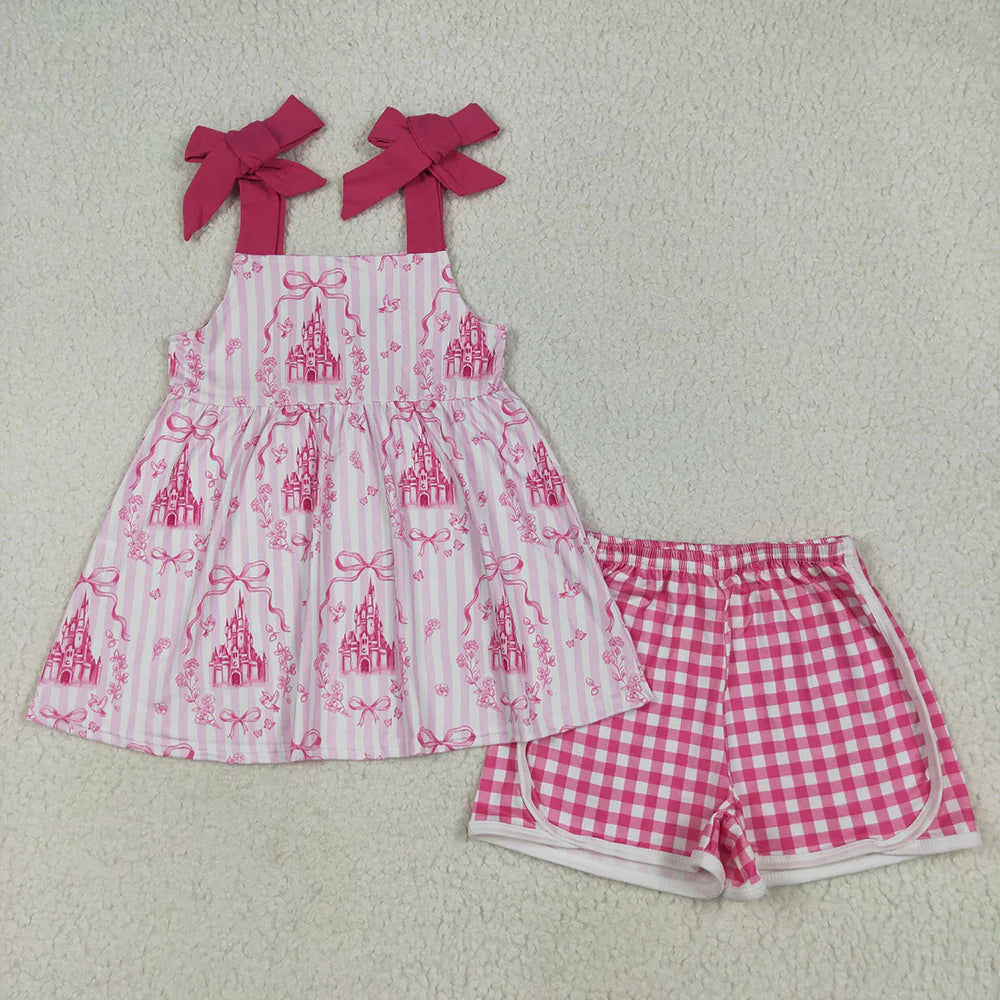 Pink Princess Castle Short Set