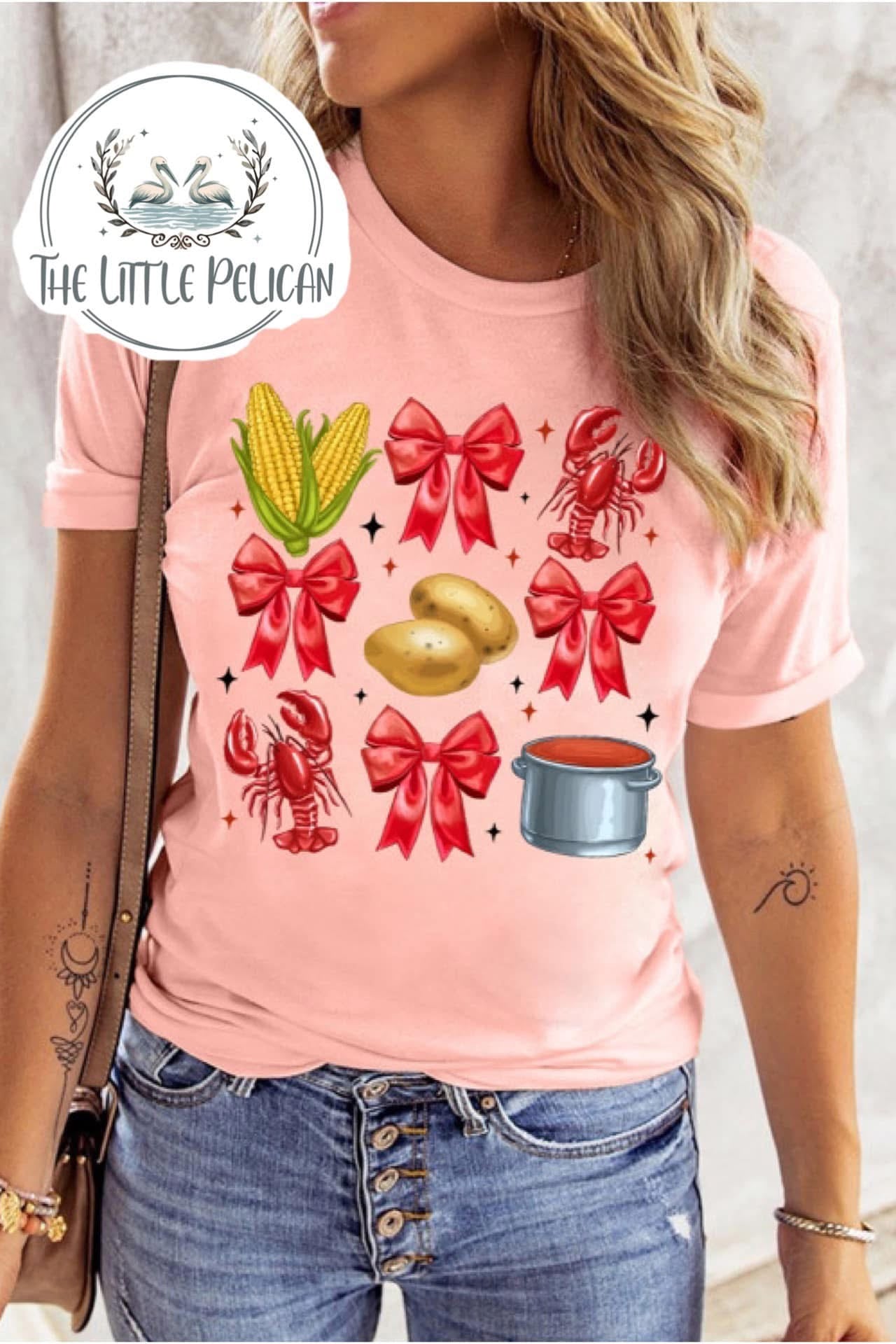 Pink Crawfish Boil Tee