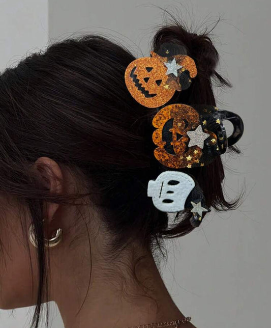 Skull & Pumpkin Claw Clip