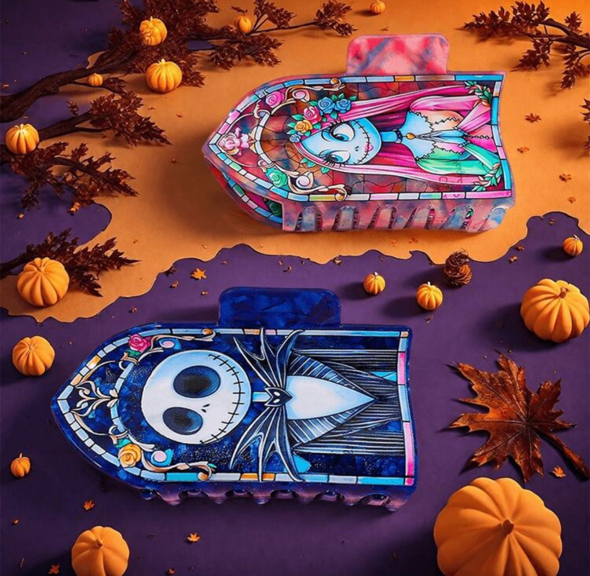 Nightmare Before Christmas Stained Glass Claw Clip