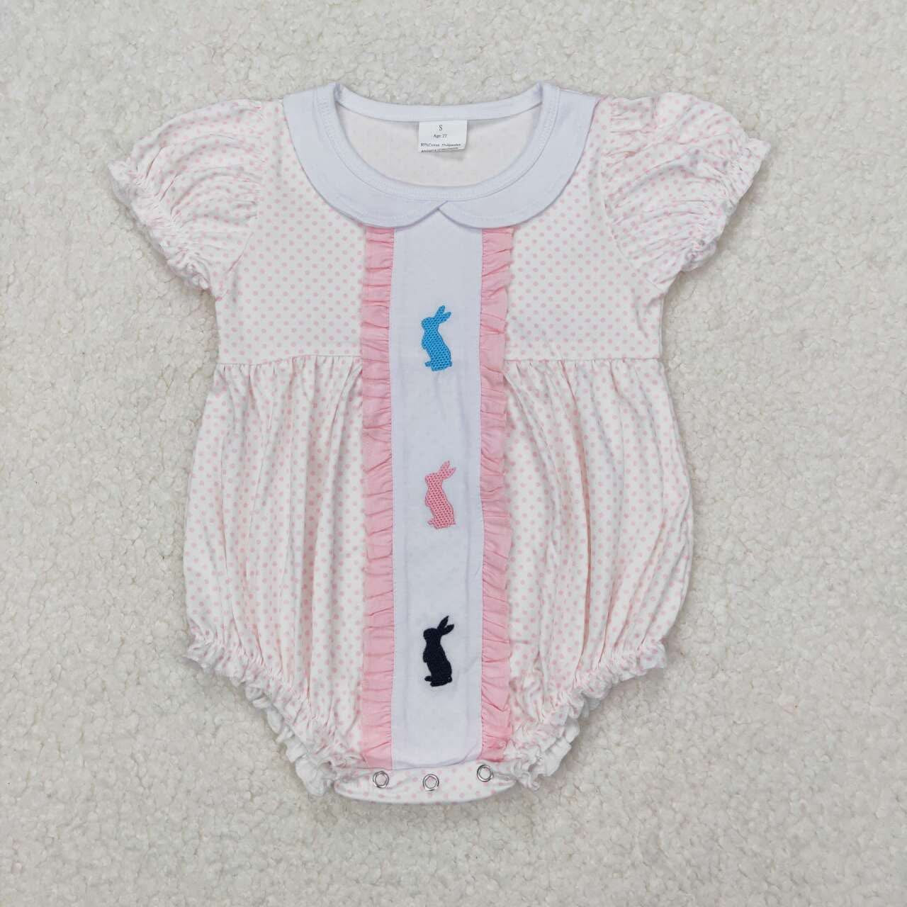 Embroidered Polka Dot Bunny Bubble