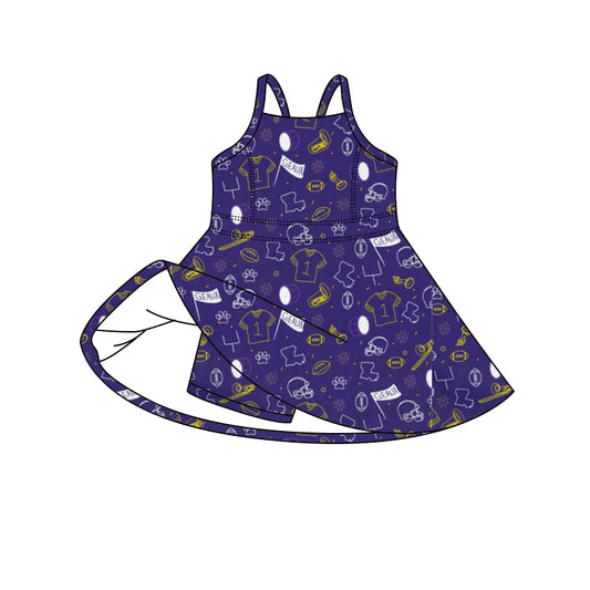 Girl’s Purple LSU Game Day Dress