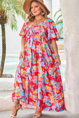 Bright Abstract Maxi Dress
