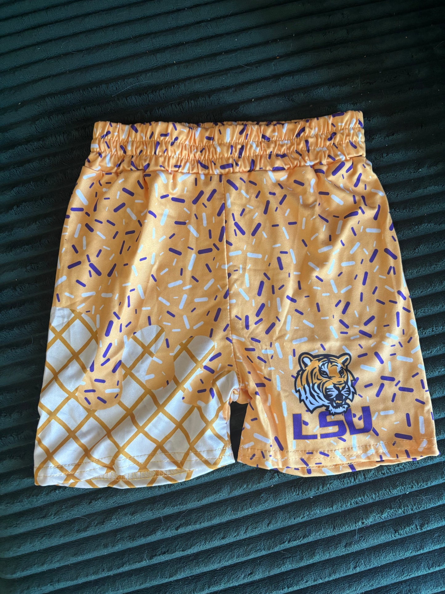 Boy’s Gold LSU Drip Shorts