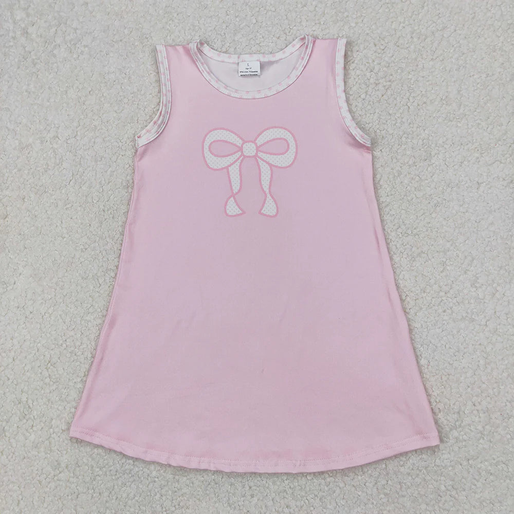 Pink Polka Dot Bow Dress