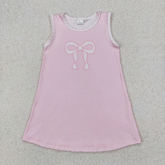 Pink Polka Dot Bow Dress