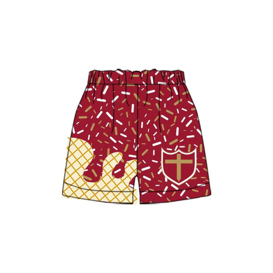 Boy’s Maroon Brother Martin Drip Shorts