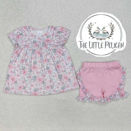 Pink Floral Short Set