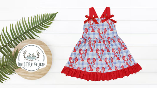 Blue Checkered Crawfish Dress
