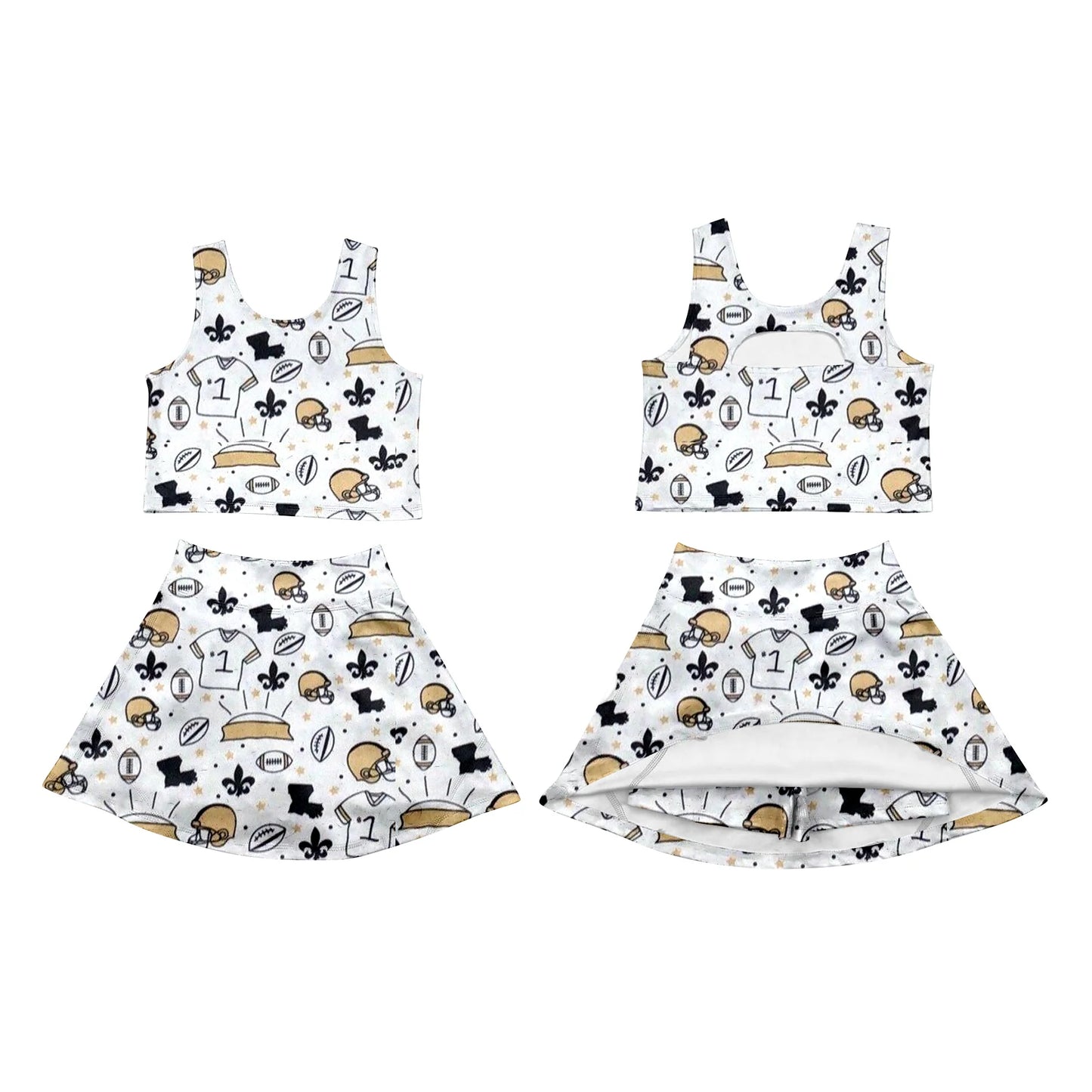 White Saints Game Day Skort Set