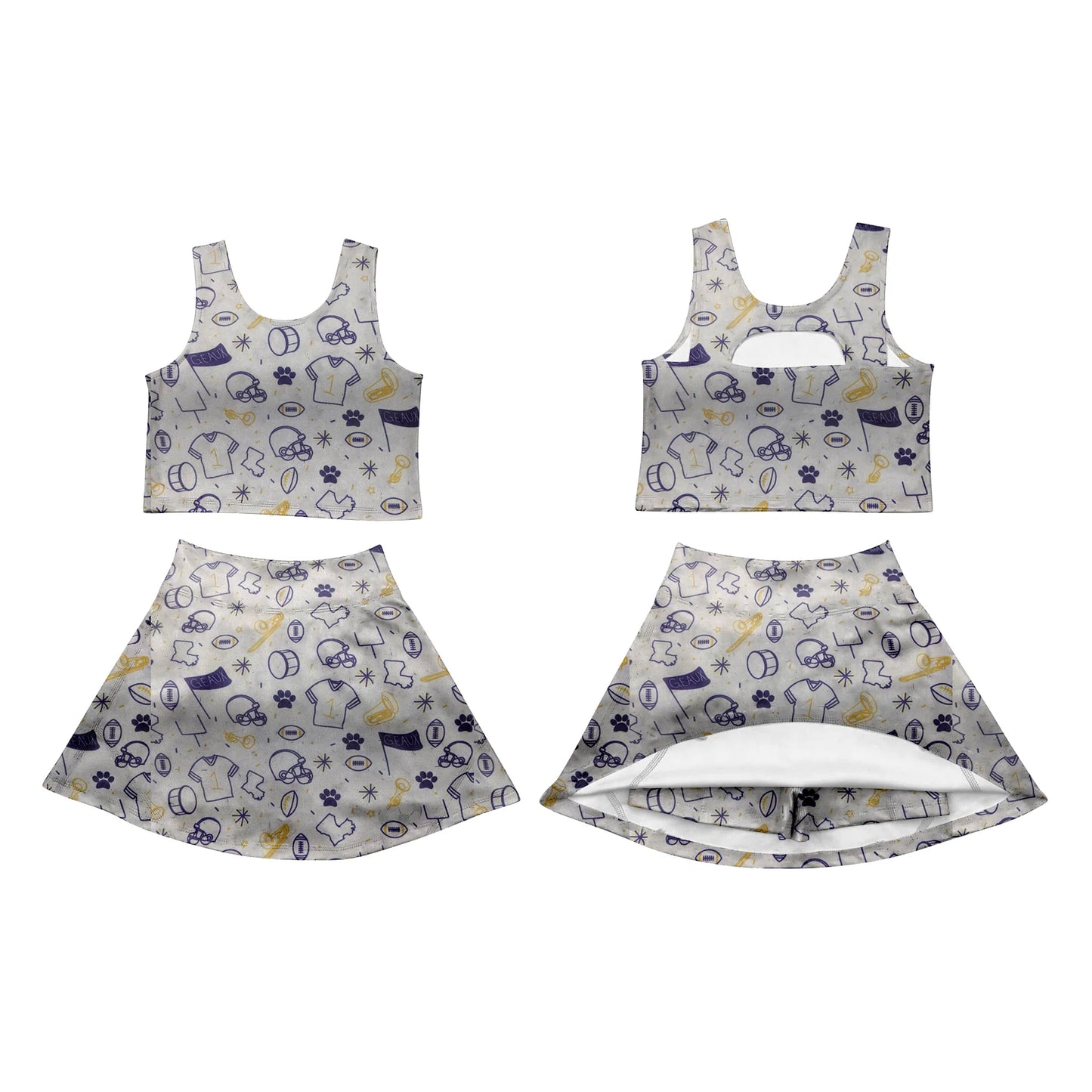 White LSU Skort Set