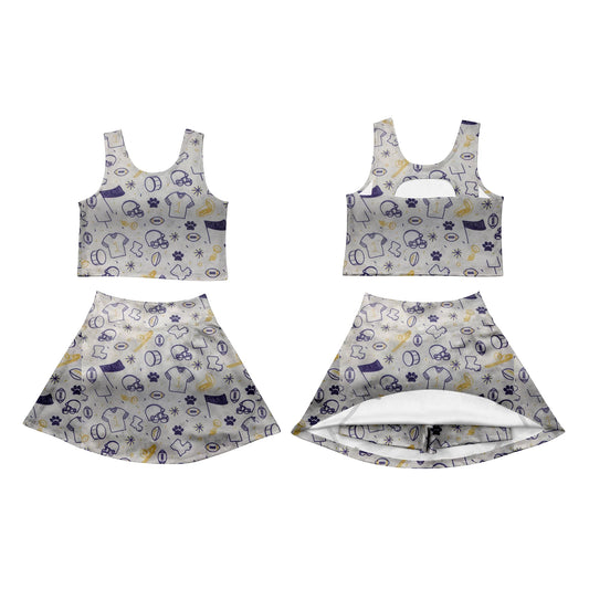 White LSU Skort Set
