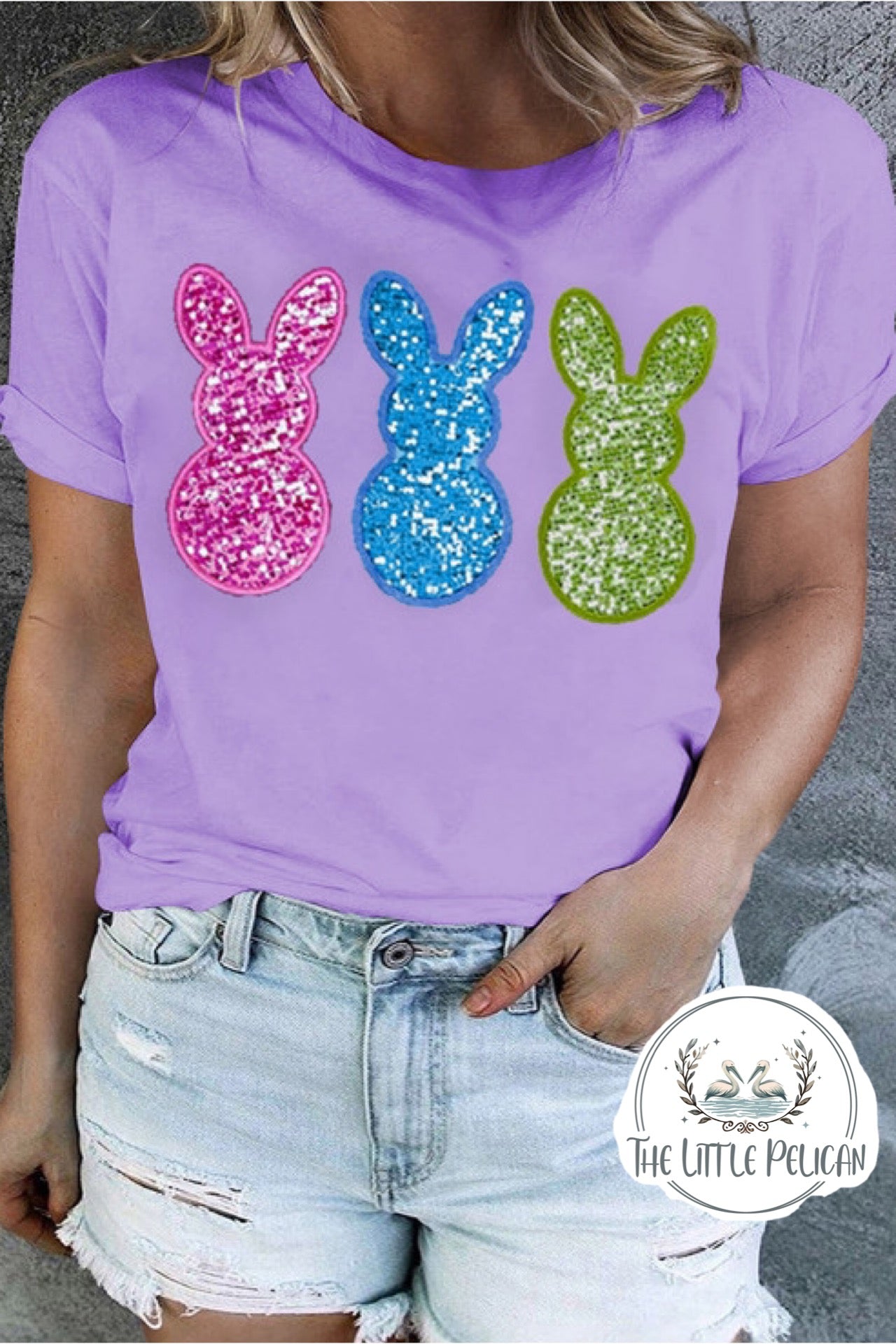 Purple Sequin Bunny Tee