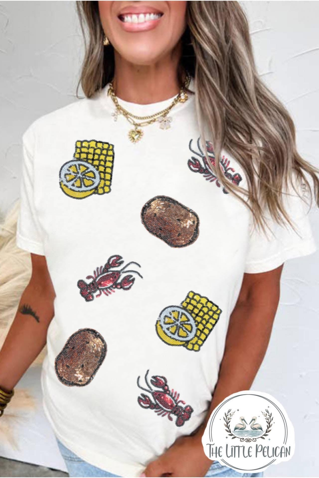 Crawfish Fixins Tee - White