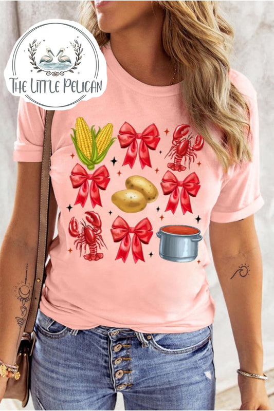 Pink Crawfish Boil Tee